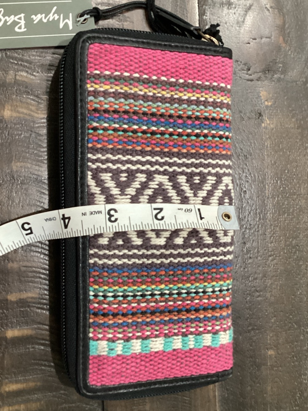 Myra Bag Pink Multi‑Color Woven Zip Wallet - Picture 3 of 4
